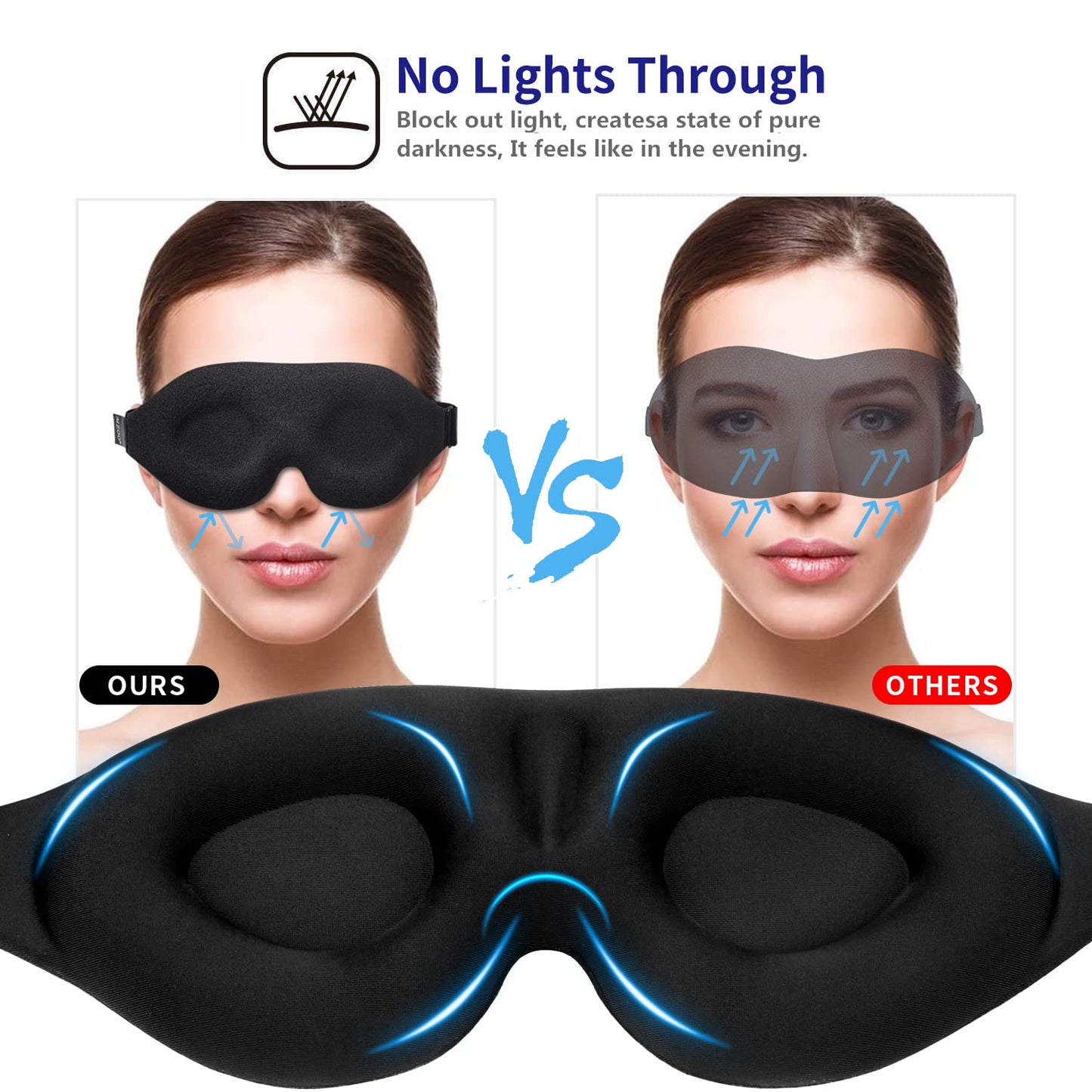 3D Sleep Mask NO Headphones NO Bluetooth - yoppa.co.uk